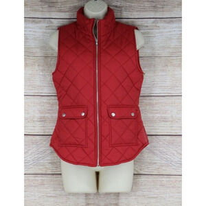 Moca Womens Size Small Full Zip Quilted Vest Waterproof Vest Red